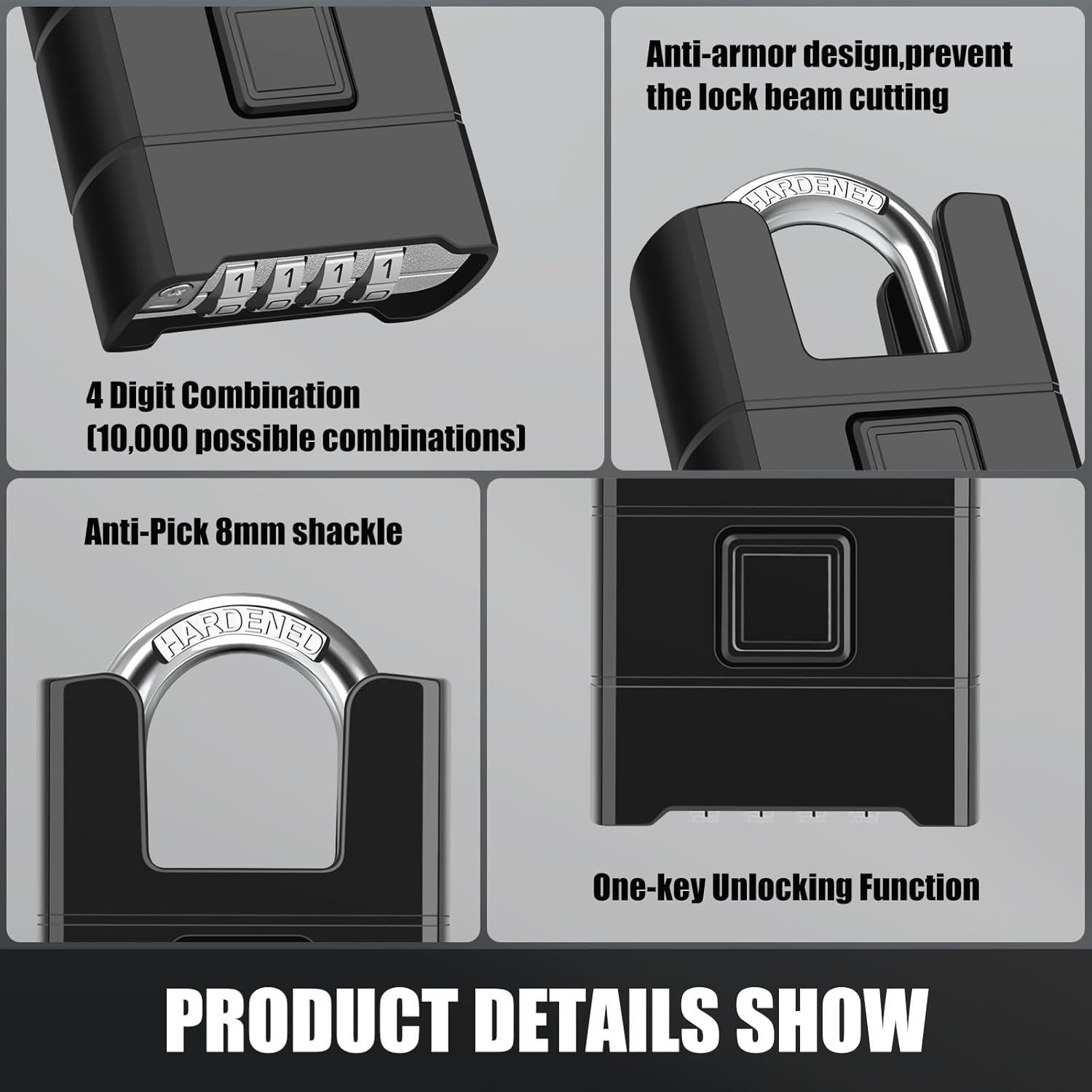 Thumbnail 3 de Diyife Large Heavy Duty 54mm 4-digit combination padlock 🔐