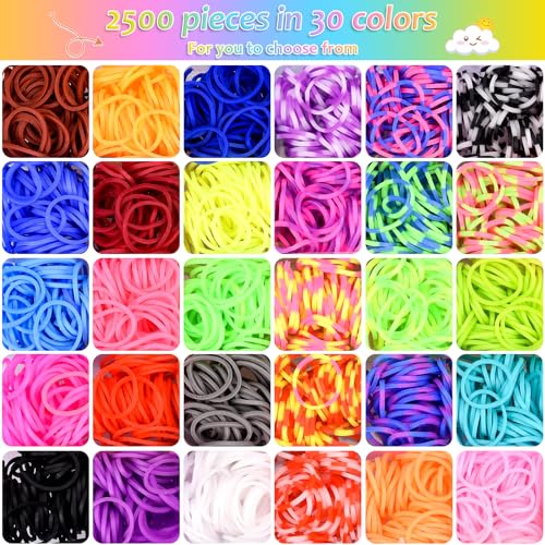 Detalle 2 de AOKITO 2500+ Elastici per Braccialetti: kit completo 32 colori con perline, fermi e accessori per bambini