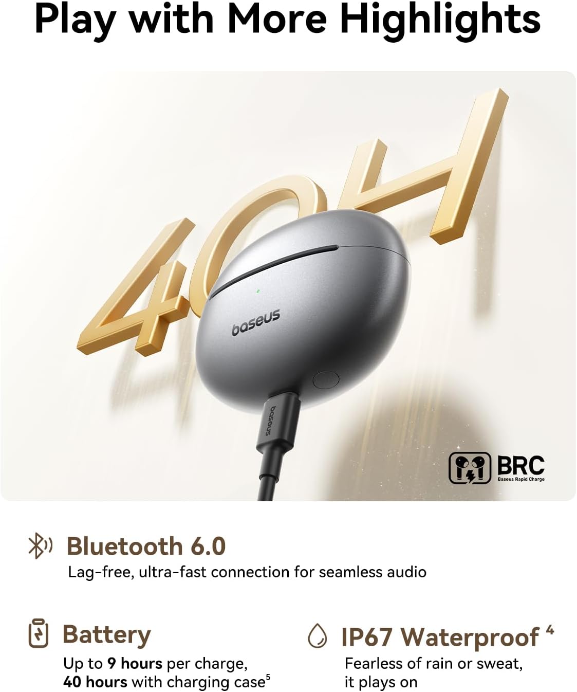 Thumbnail 6 de Baseus Bowie MC1 Pro Open-Ear Clip-On Headphones (MC1 Pro) with LDAC, Bluetooth 6.0, IP67, and Dual-Device Switching