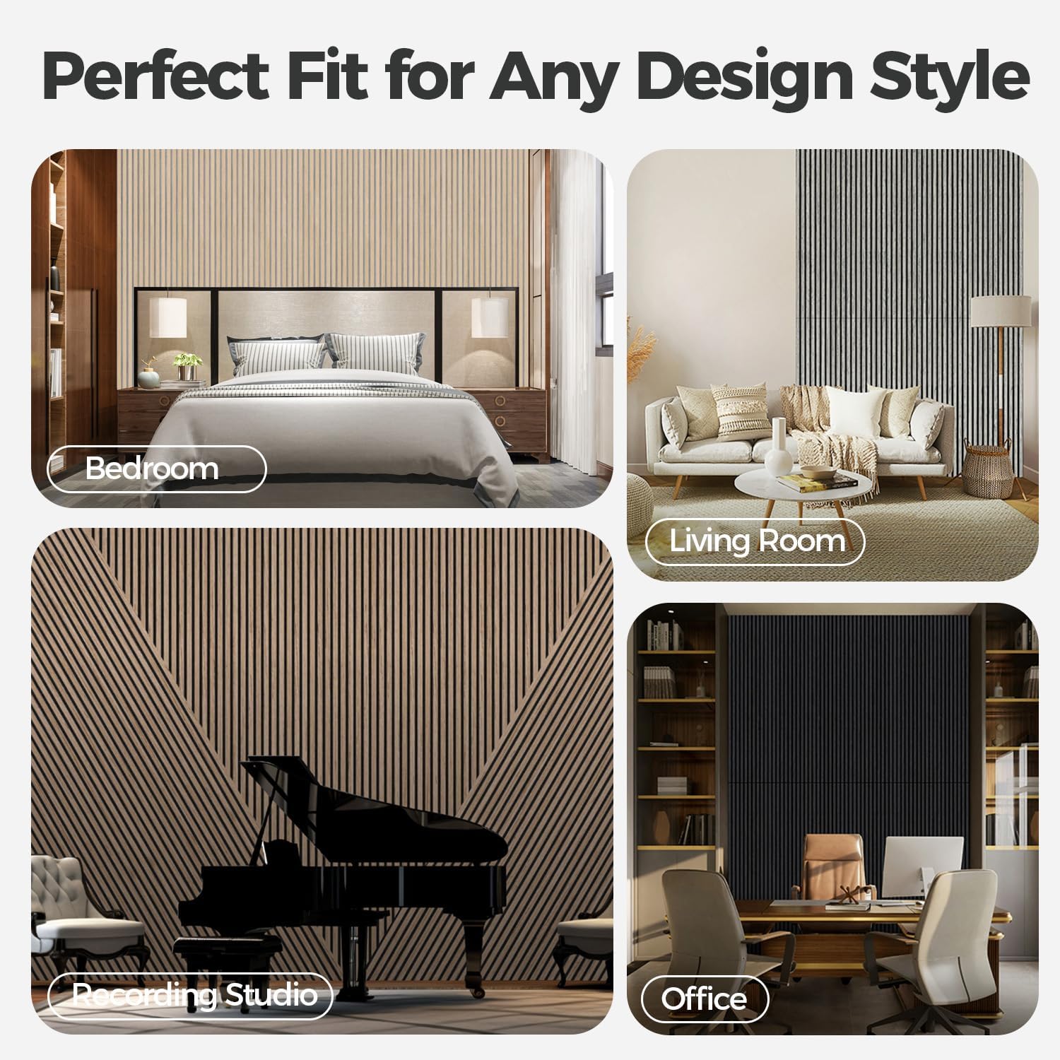 Thumbnail 6 de AKUMAX 3D01 Wood Slat Acoustic Wall Panels, Classic Oak, 2-Pack, NRC 0.80
