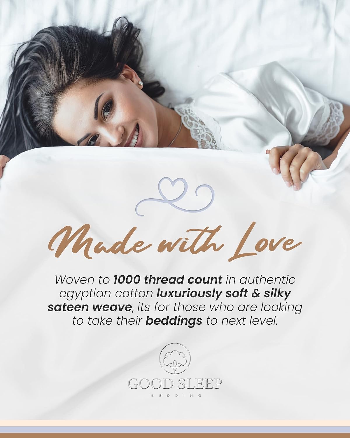 Thumbnail 6 de Good Sleep Bedding Th-GS-WH-05 Queen Sheets, 1000-Thread-Count Egyptian Cotton