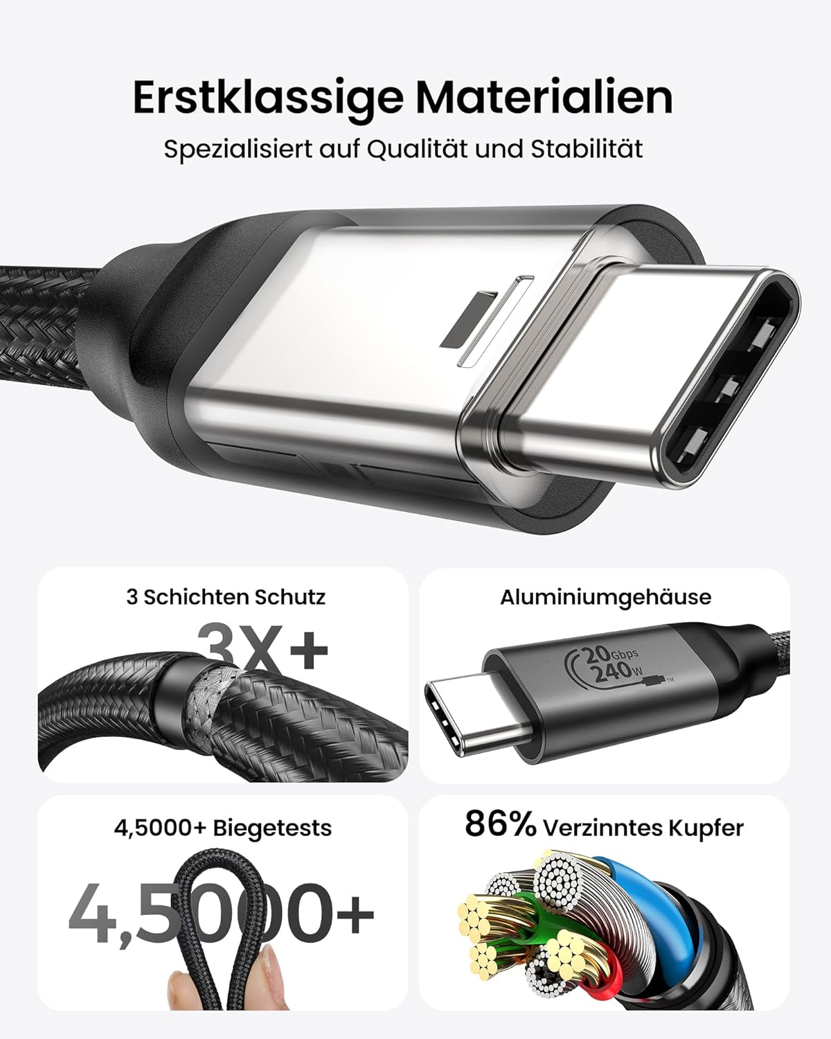 Thumbnail 4 de Silkland USB C Datenkabel 30cm 20Gbps
