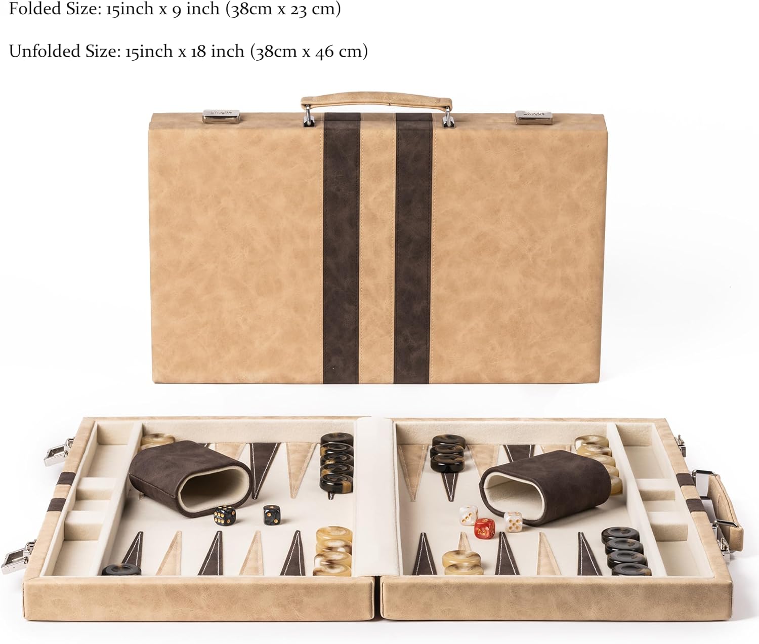 Thumbnail 4 de Lingle Backgammon set 15 inch travel game
