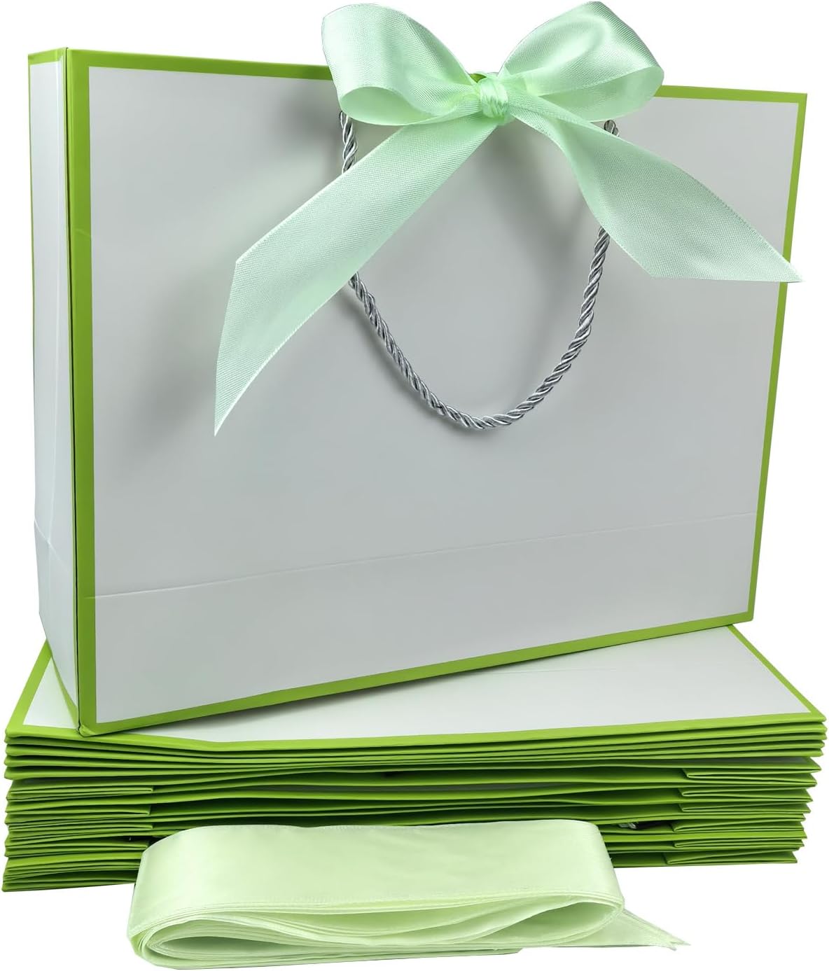 Thumbnail 6 de TKSBAG 12PCS Medium Gift Bags with Handles (White & Rose Gold)