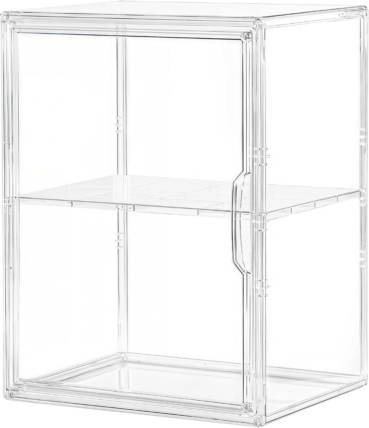 Detalle de STOMDE ZSH001 Acrylic Display Case, Clear 2-Tier Stackable Storage with Magnetic Doors