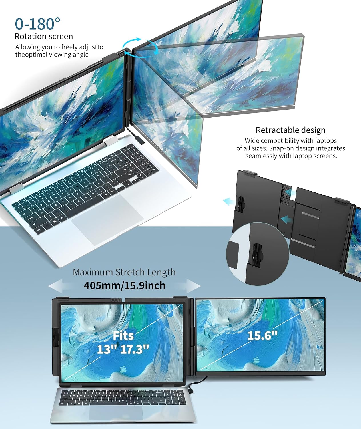 Thumbnail 4 de Cevaton Laptop Screen Extender 15.6" Portable Monitor