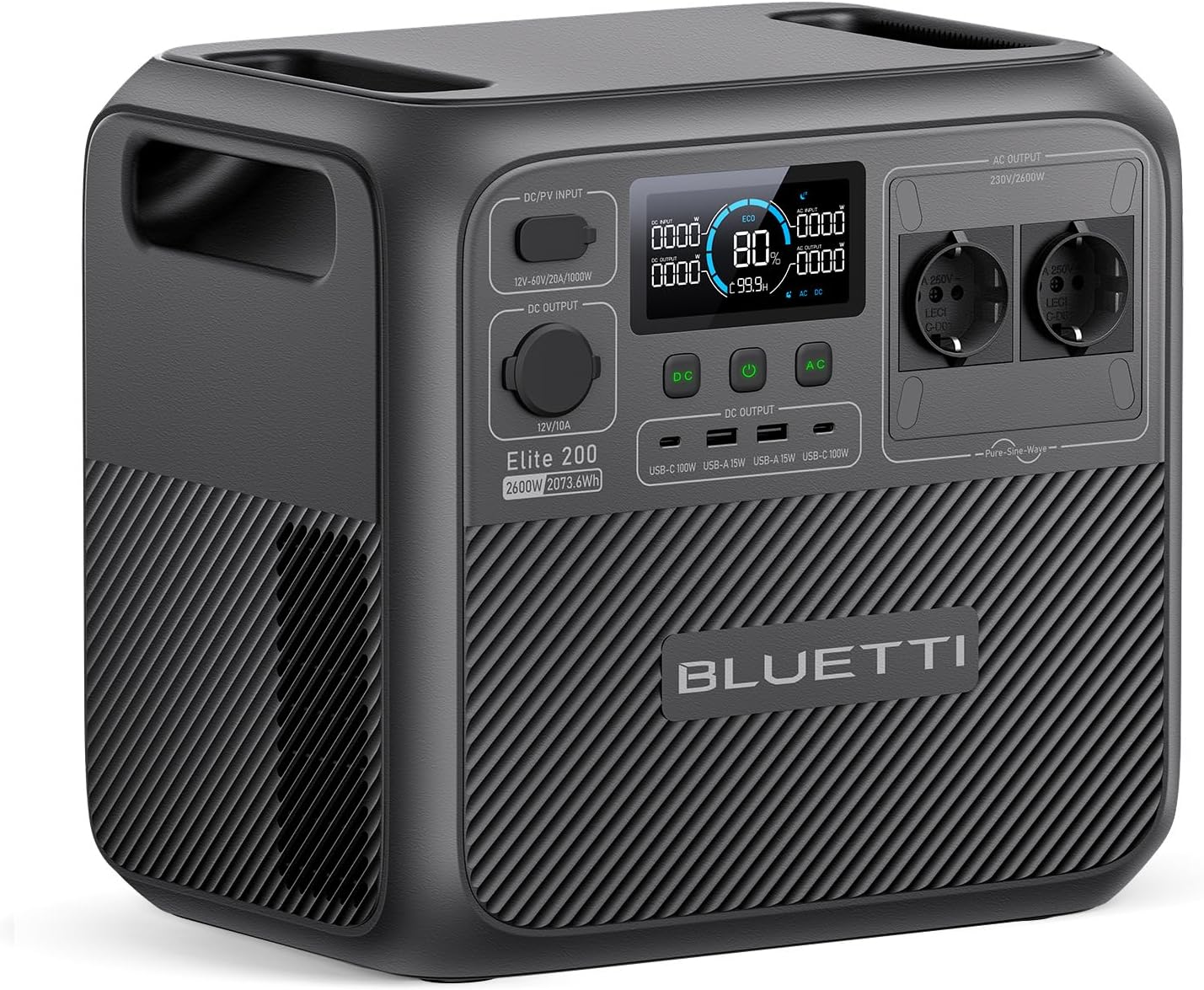 BLUETTI Elite 200 V2: Générateur électrique portable LFP 2073,6 Wh – puissance 2600 W