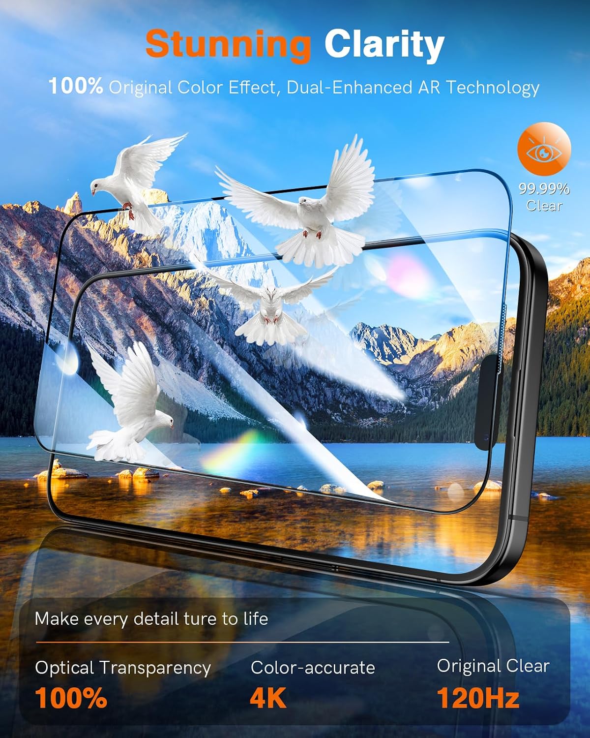 Thumbnail 6 de LK 2 Pack for iPhone 16 Screen Protector – 9H+ Tempered Glass with Auto Dust Removal