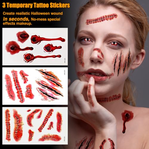 Detalle de Tenuevo Vampire Fangs Kit: 4 sizes with scar tattoos and dental moulding resin pellets