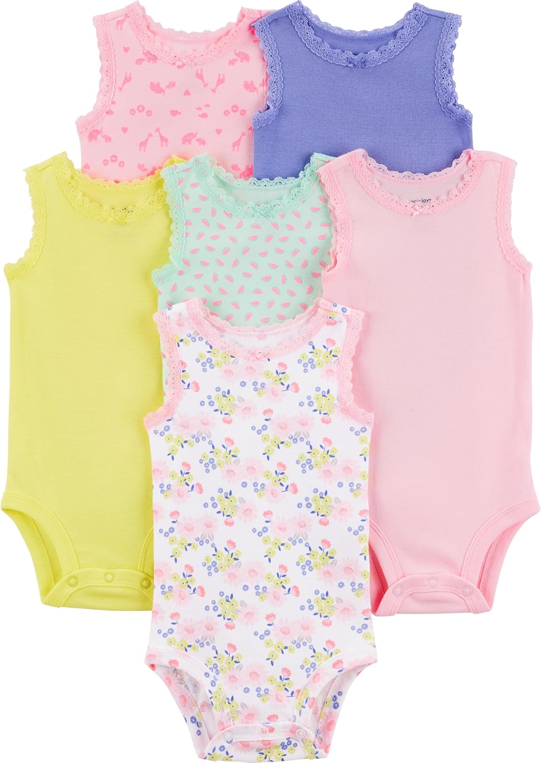 Detalle de Simple Joys by Carter's Baby-Girls 6-Pack Short-Sleeve Bodysuit
