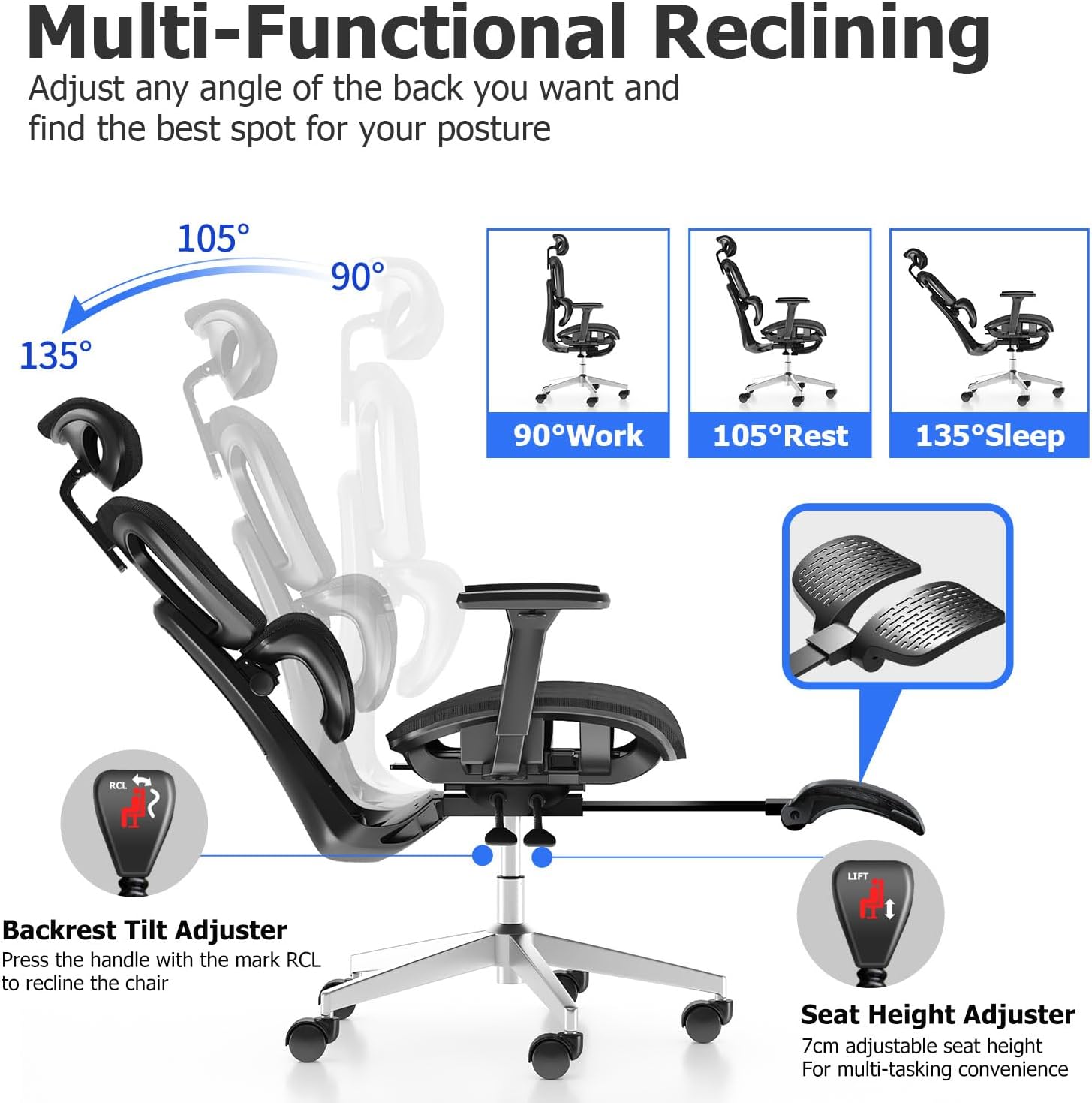 Thumbnail 6 de PatioMage Ergonomic Office Chair 440 lb 💺