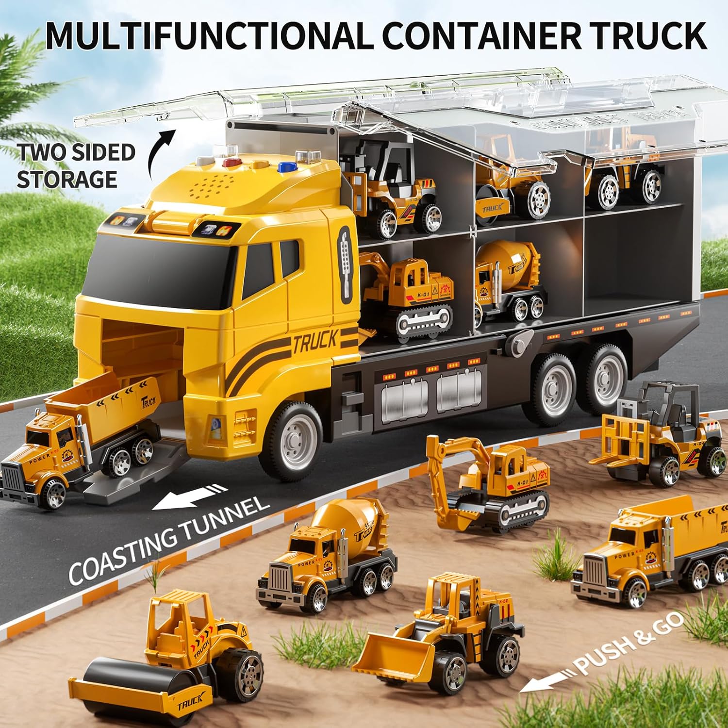 Detalle 2 de NIPLOOOW Construction Truck Toy Set for Ages 3-5 🚚