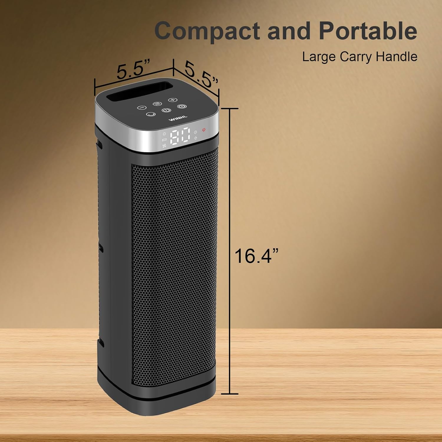 Thumbnail 6 de WINHL 17-Inch Space Heater 1500W with Thermostat