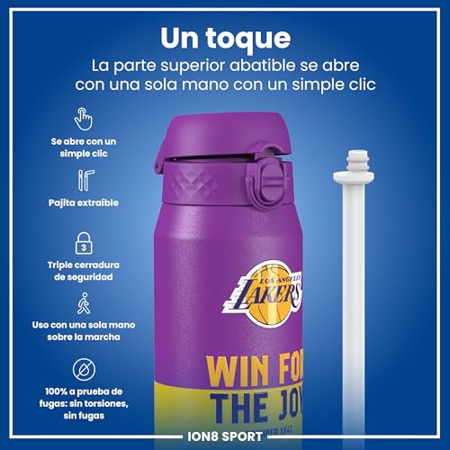Detalle de ion8 NBA Los Angeles Lakers Botella térmica 750 ml 🥤