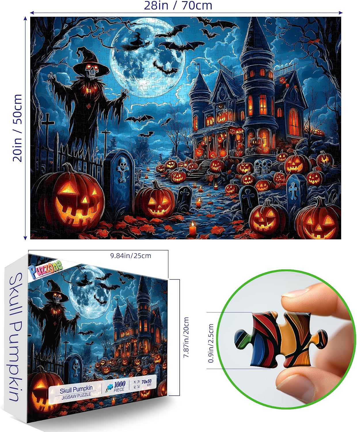 Detalle de PuzzOne Halloween Jigsaw Puzzle 1000 Pieces