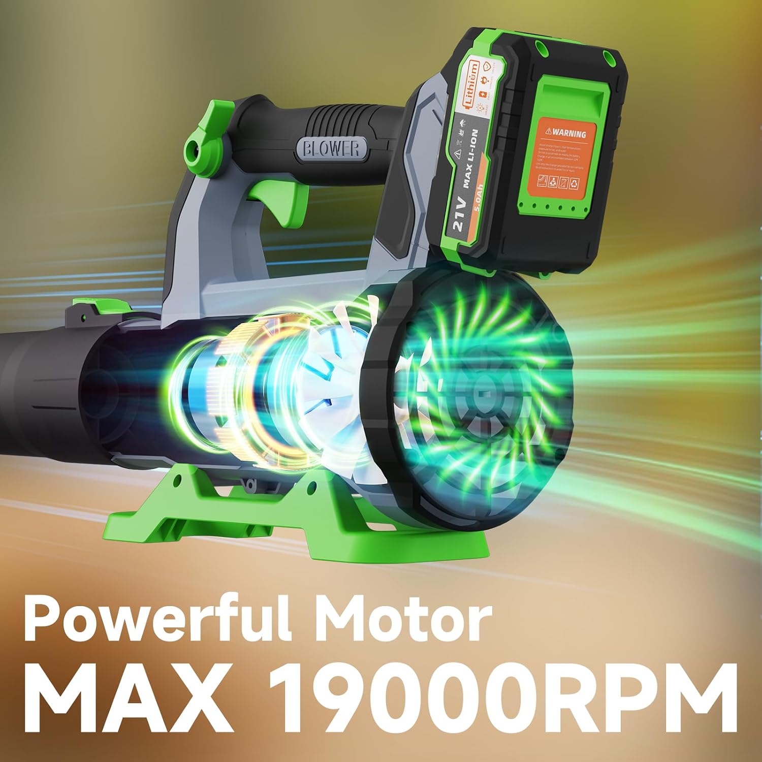 Thumbnail 2 de QIYORL Cordless Leaf Blower, 560 CFM, 160 MPH, Two 5.0Ah Batteries