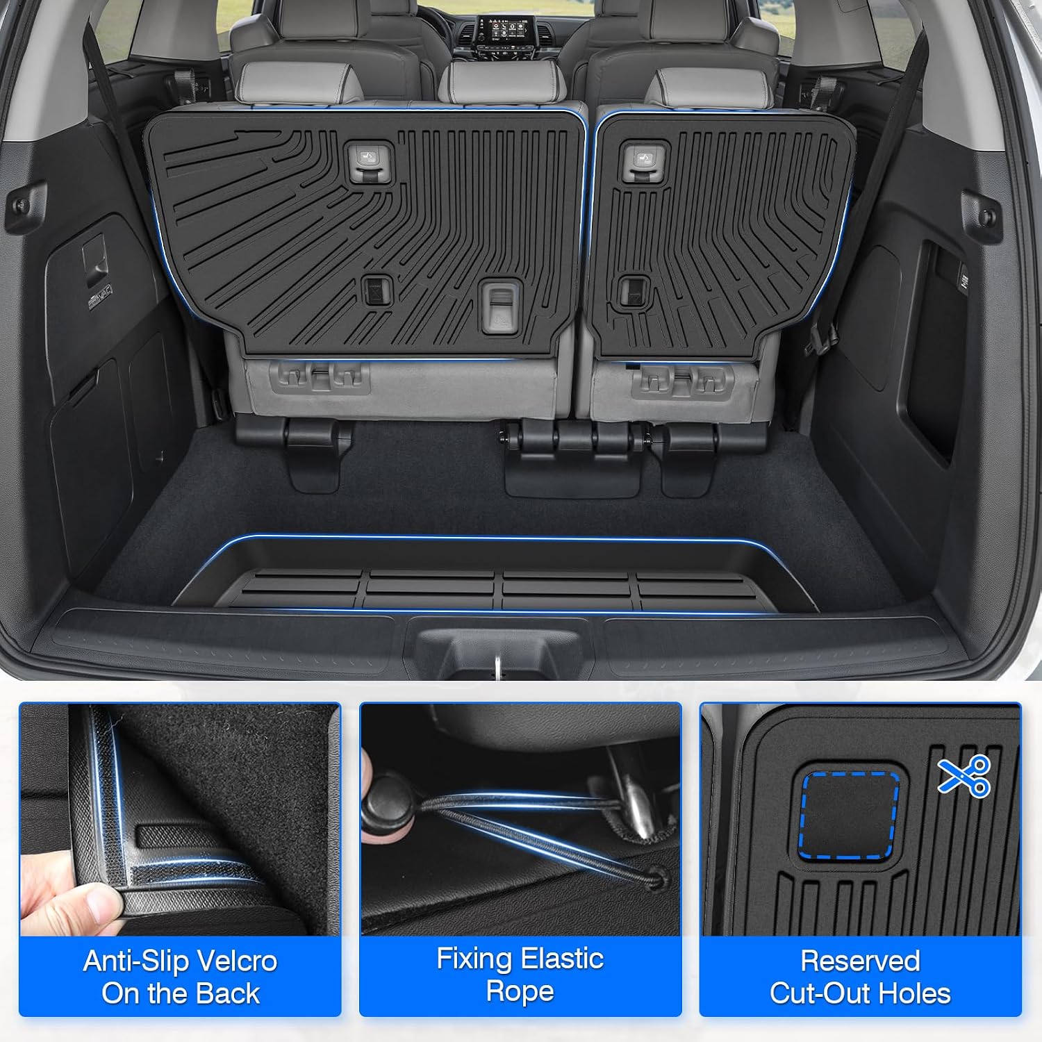Thumbnail 4 de Odyssey All-Weather Floor Mats & Cargo Liner for Honda Odyssey (2018-2026) – Complete Front, Back, and Door Sill Protection