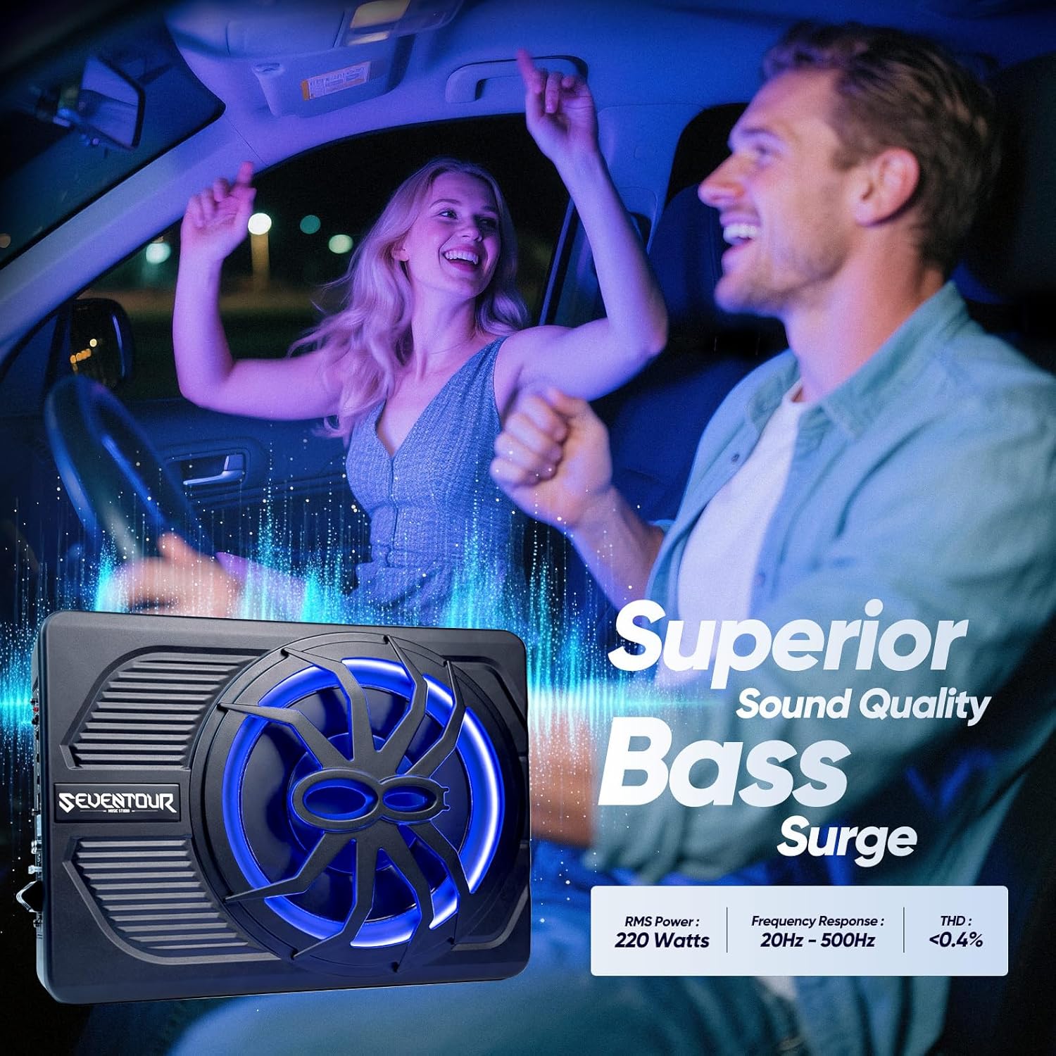 Thumbnail 6 de 10" Upgrade 800W Slim Under Seat Powered Subwoofer