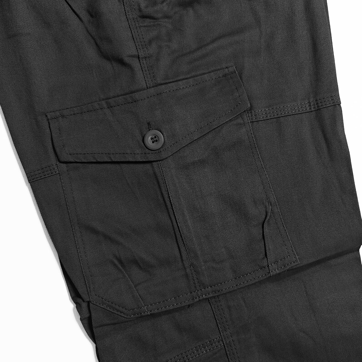Detalle de Aotoyou Cargohose Herren aus Baumwolle mit 7 Taschen und elastischem Bund – Outdoor-, Wander- und Freizeithose