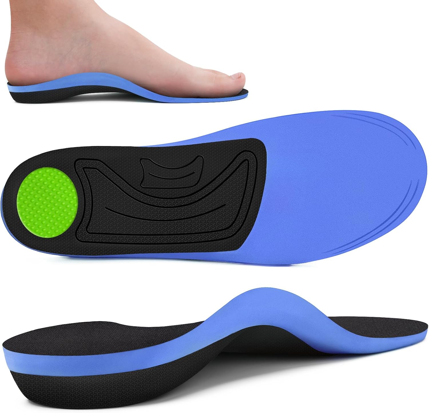 Detalle de Orthotic Insole with Arch Support for Overpronation and Plantar Fasciitis (Trimable Size) — Men and Women, UK Fit