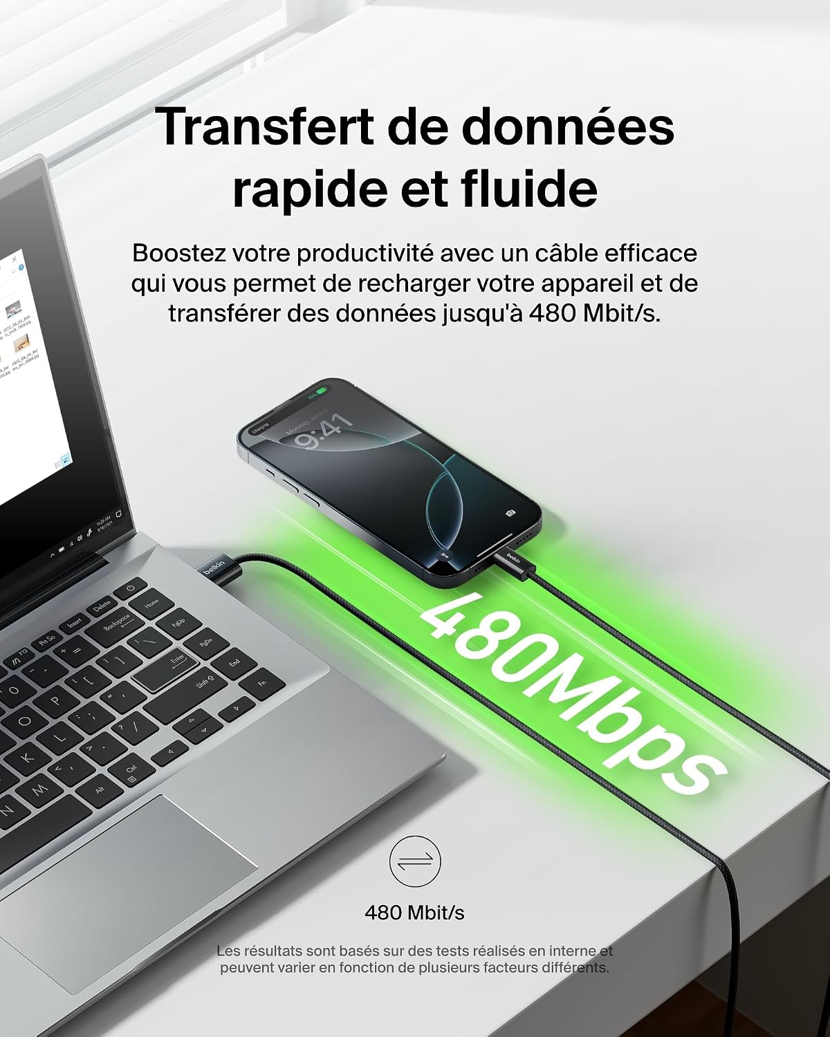 Thumbnail 5 de Belkin Pack de 2 Câbles USB-A vers USB-C 1,5 m noir