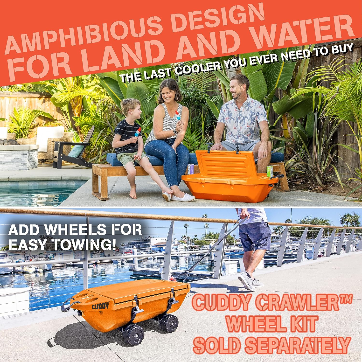 Detalle de CUDDY Floating Cooler and Dry Storage Vessel (40QT) – Amphibious Cooler for Land and Water