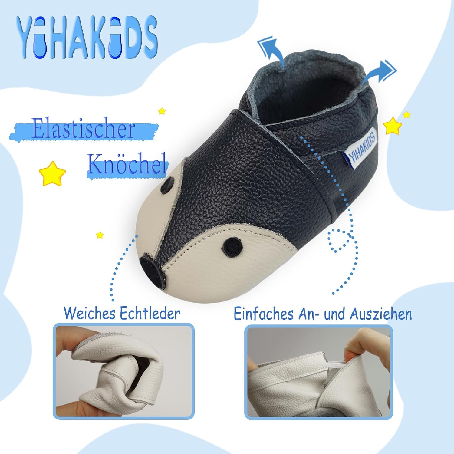 Detalle 2 de YIHAKIDS Krabbelschuhe Leder 0-3 Jahre