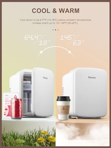 Thumbnail 4 de Reemix Mini Fridge 4 Litre: Portable 6 Can Cooler & Warmer in Pearlescent White