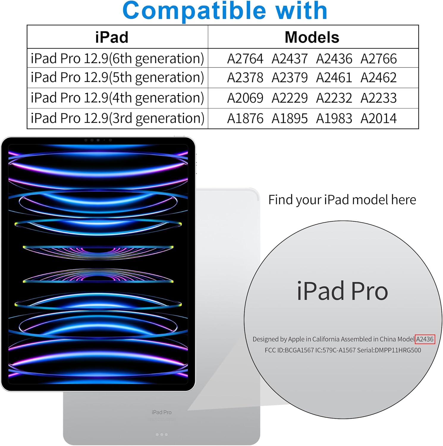 Thumbnail 2 de 4youquality 2-Pack Tempered Glass Screen Protectors for iPad Pro 12.9-inch (2022–2018) – Face ID Compatible, 9H