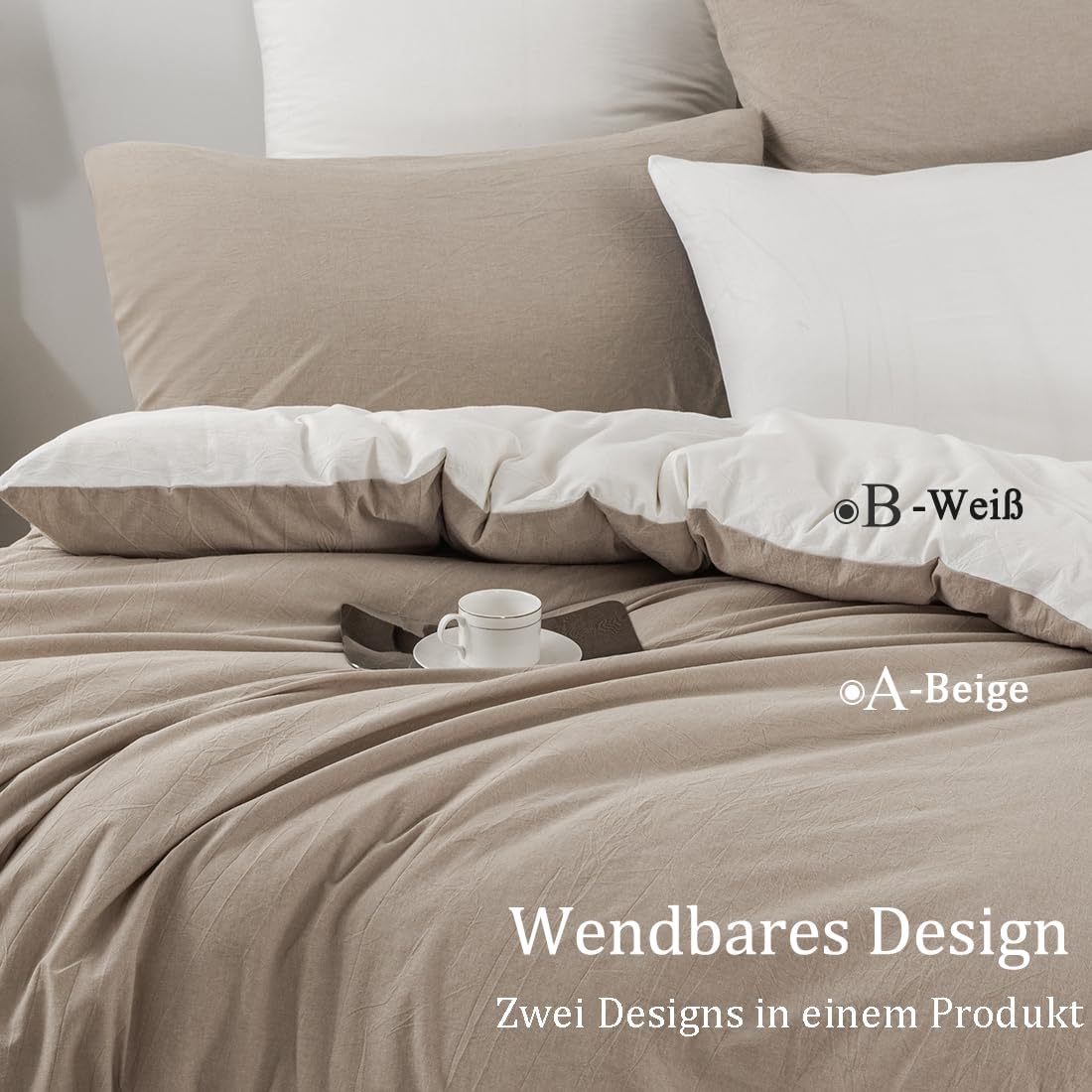 Thumbnail 1 de Nesture Bettwäsche 140x200 Baumwolle Beige