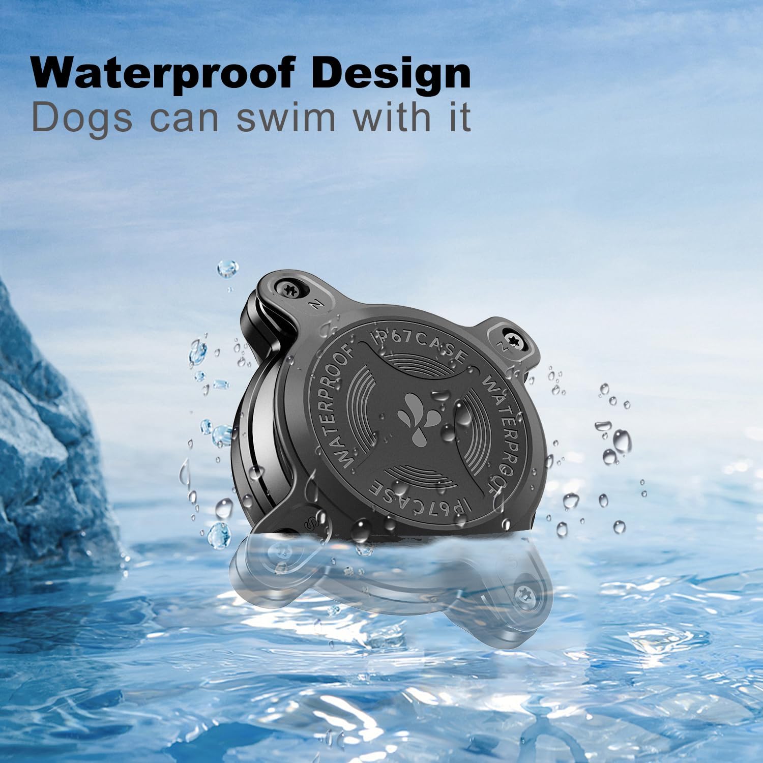 Detalle de Sichy Airtag-Hülle für Hundehalsband – IP68 Wasserdicht, Ultraleichtes Hart TPU, Rückenclip, Stoßfest