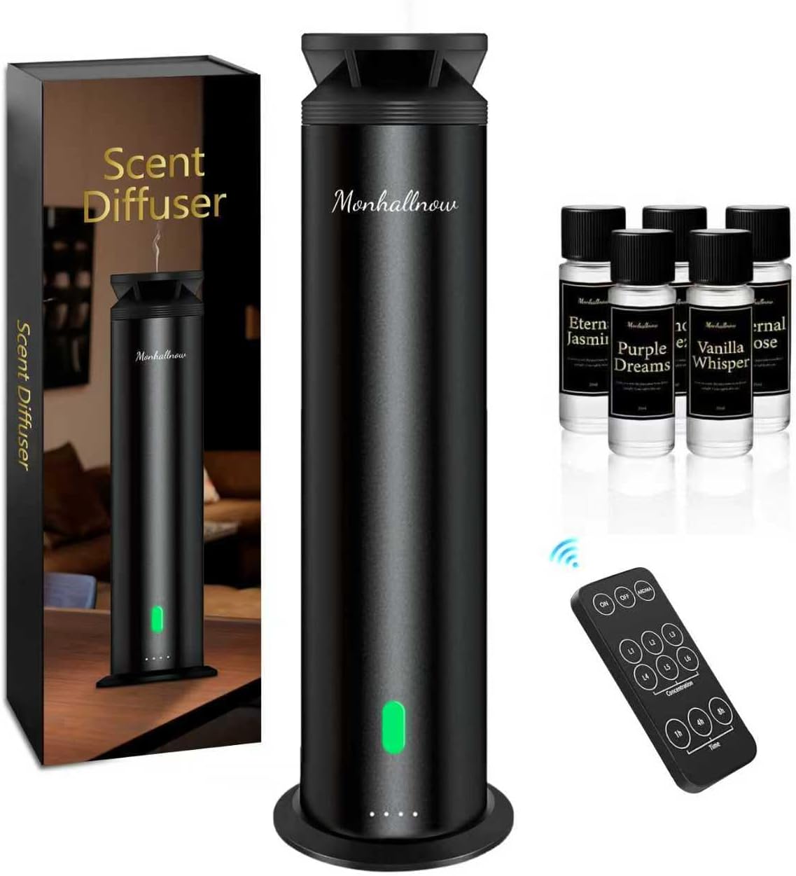 Waterless Scent Diffuser Starter Kit – 1000 Sq Ft Coverage (Ultra Black)