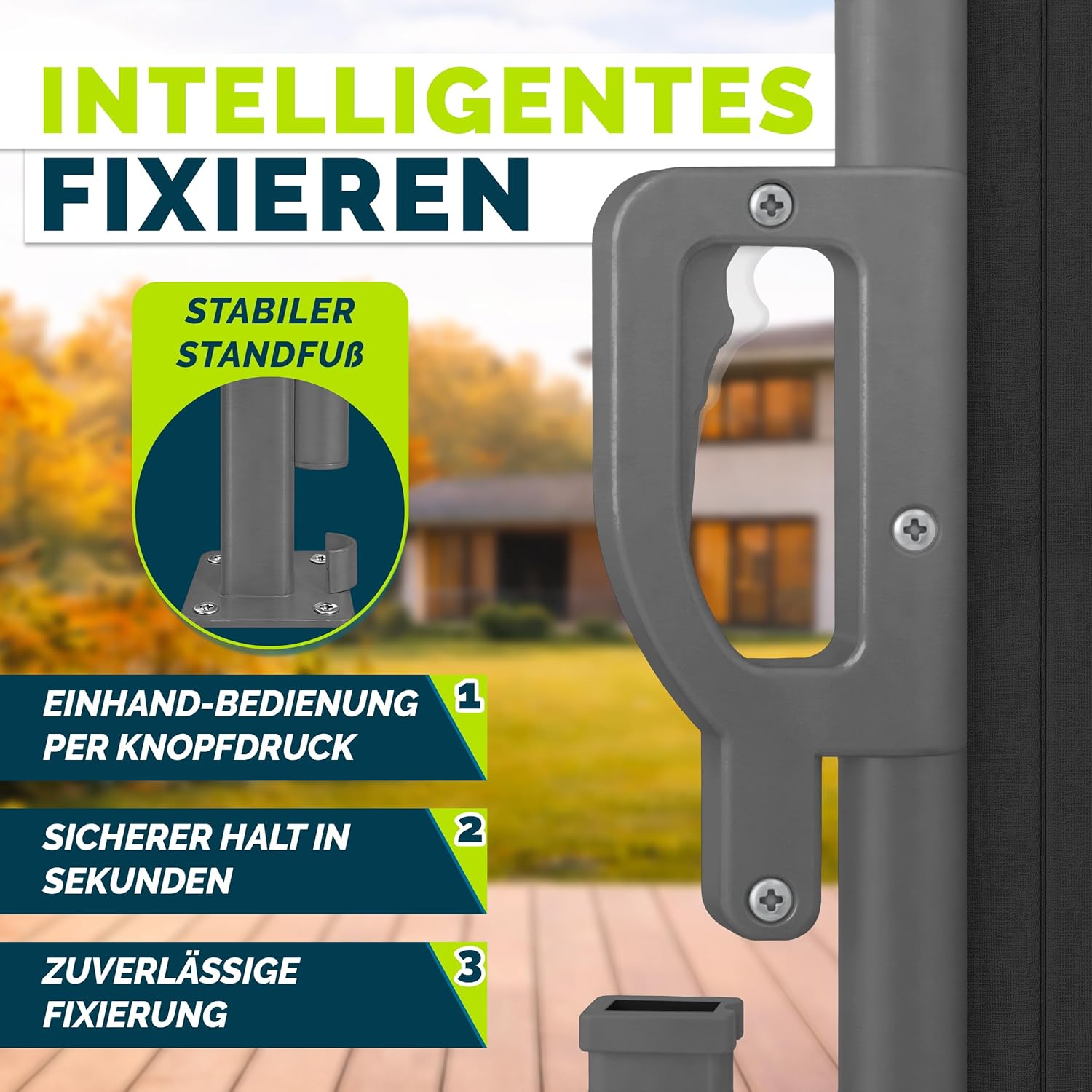 Thumbnail 2 de tillvex Seitenmarkise 160 x 350 cm – Ausziehbar, blickdicht mit Regencover, Wandhalterung