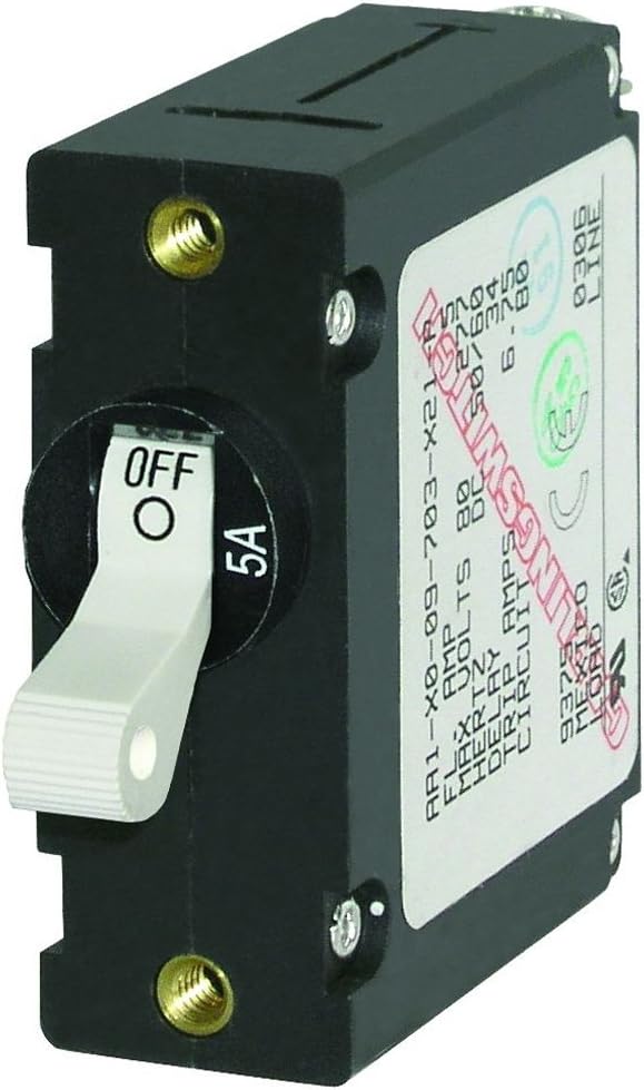 Detalle 1 de Blue Sea Systems Seria A jednobiegunowy wyłącznik obwodu 5 A, 24 V