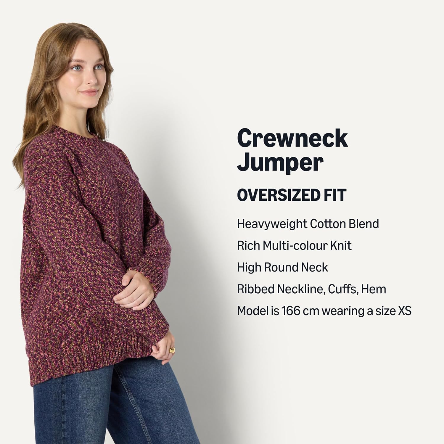 Thumbnail 3 de Amazon Essentials Women’s Oversized-Fit Multi-Colour Heavyweight Crewneck Jumper