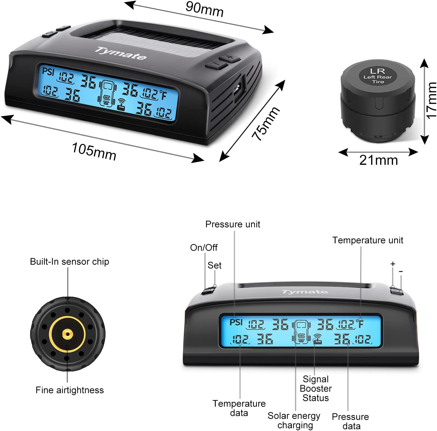Thumbnail 6 de Tymate M7-3 RV TPMS Tire Pressure Monitor