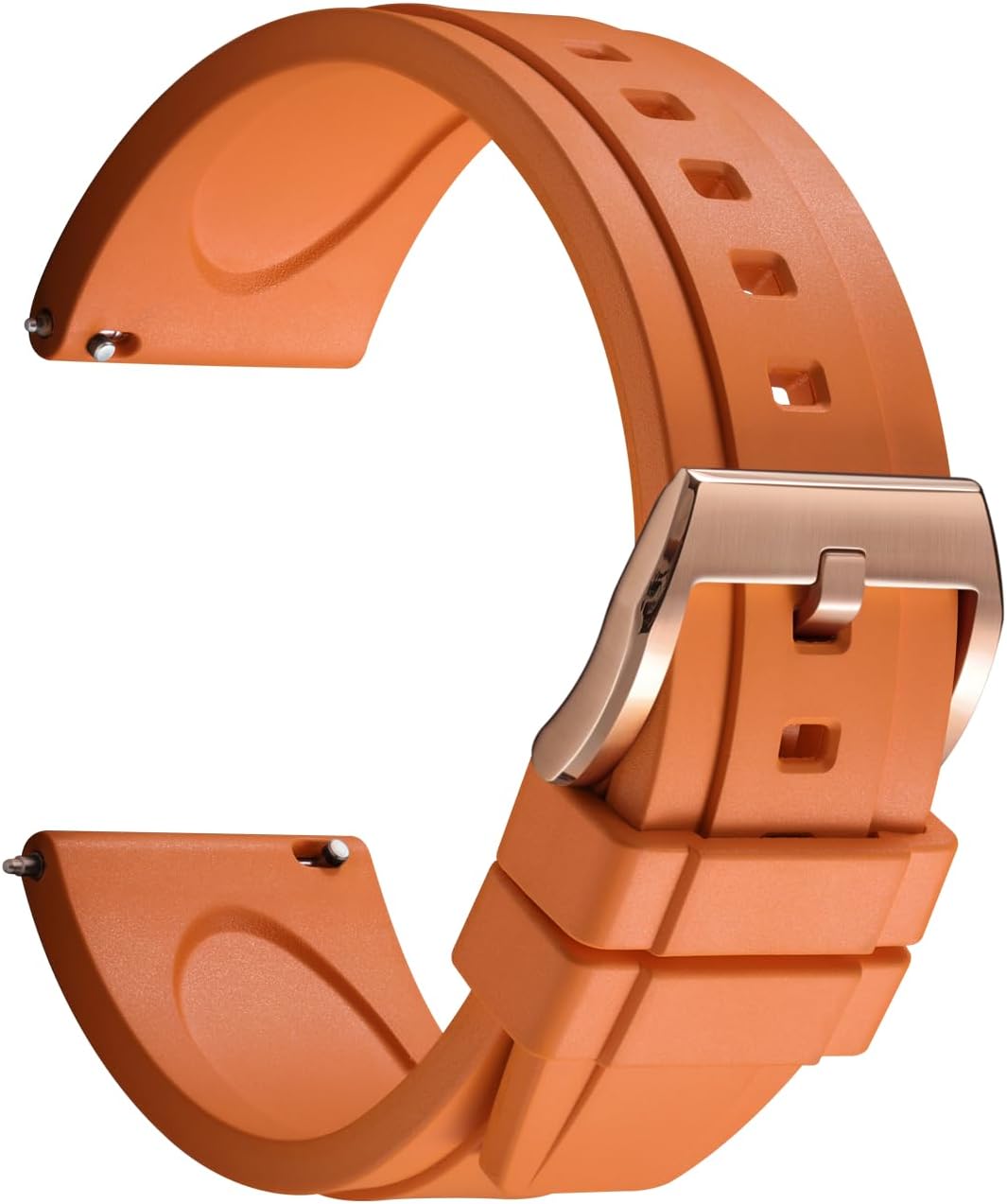Detalle de REZERO FKM-Gummi Uhrenarmband mit Schnellverschluss – Dickes, leichtes Fluorkautschuk-Armband, 19–24 mm