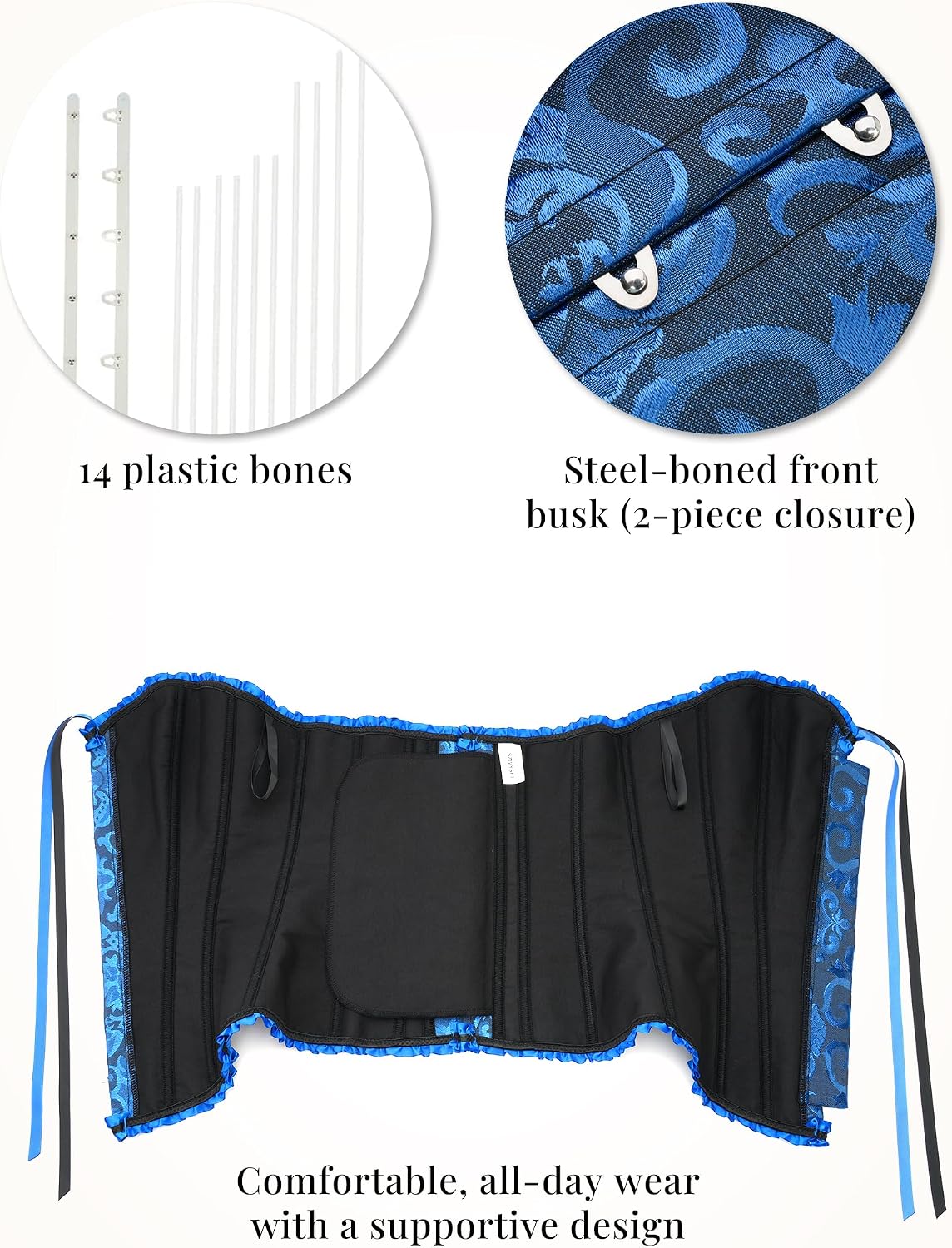 Thumbnail 4 de SZIVYSHI G819 Corset Top, Lace-Waist Push-Up Bodysuit