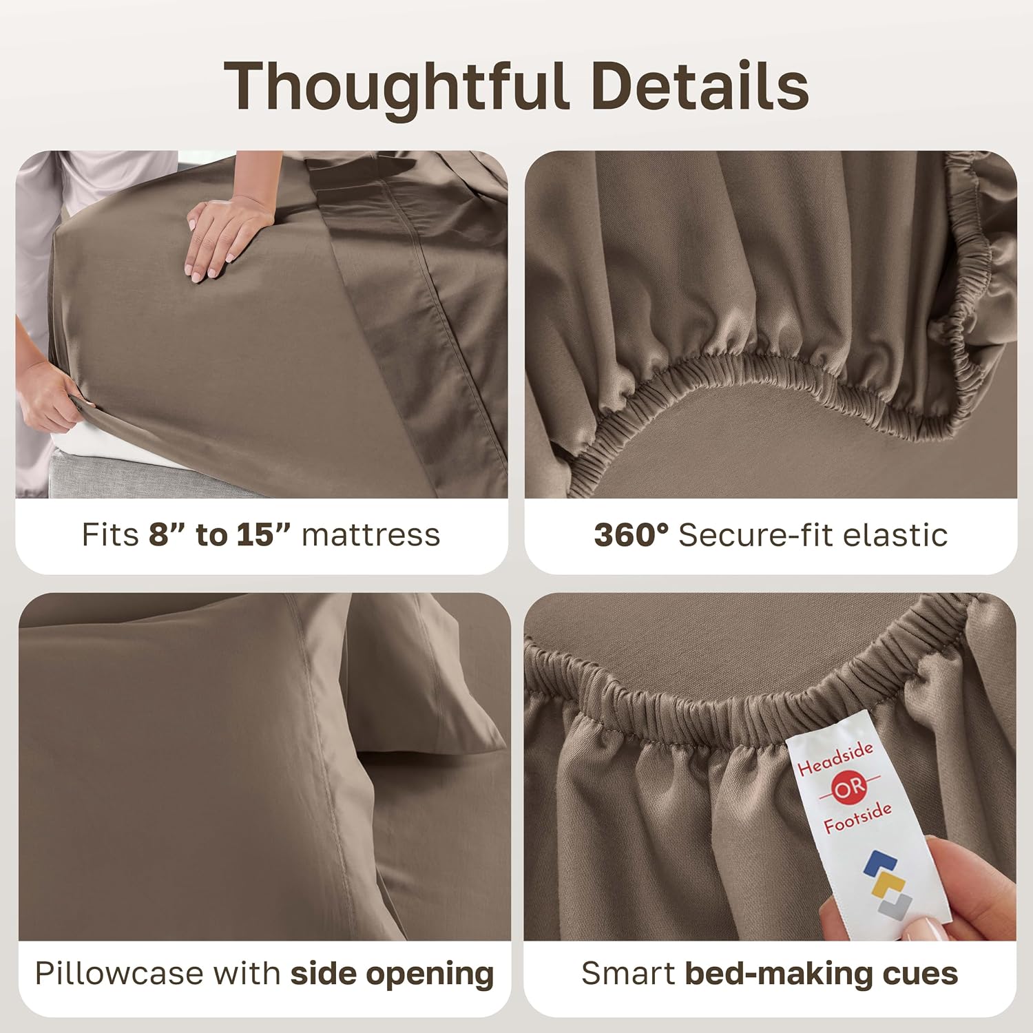 Detalle 1 de California Design Den 840307184313 Twin Cotton Sateen Sheet Set, 600 Thread Count