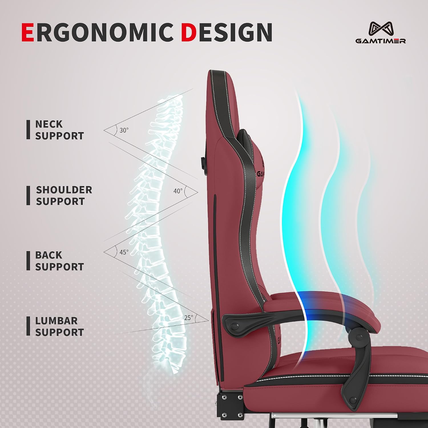 Thumbnail 6 de Gamtimer Gaming Chair 400 lb Capacity