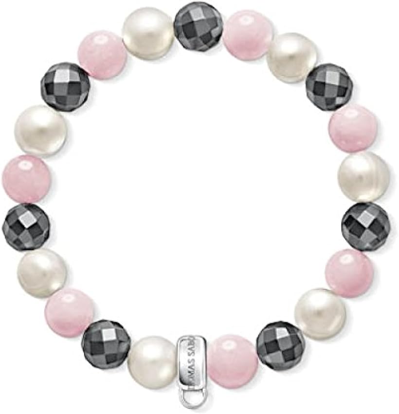 Detalle de Thomas Sabo Pulsera con dijes Rosa/Blanco/Gris 🌸 Plata 925 X0188-581-7-L