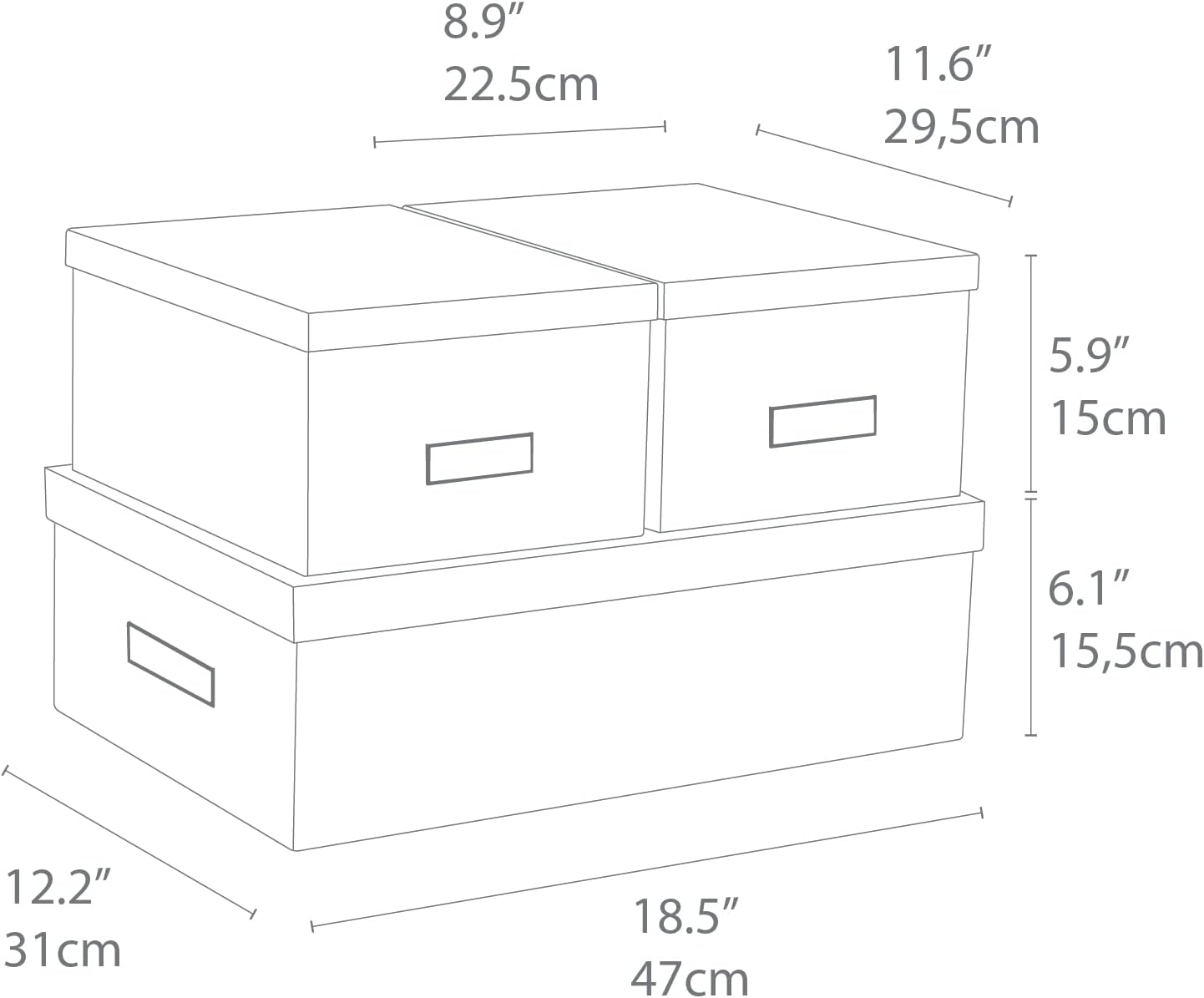 Thumbnail 6 de Bigso Box of Sweden – zestaw 3 pudełek z pokrywkami, ciemnoszary