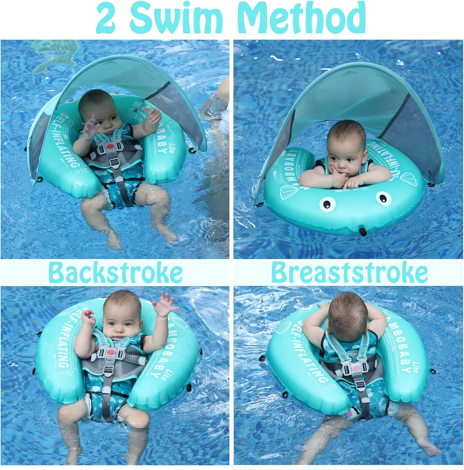 Thumbnail 1 de Mambobaby Float Self-Inflating Baby Swim Float with Canopy (Standard Edition)