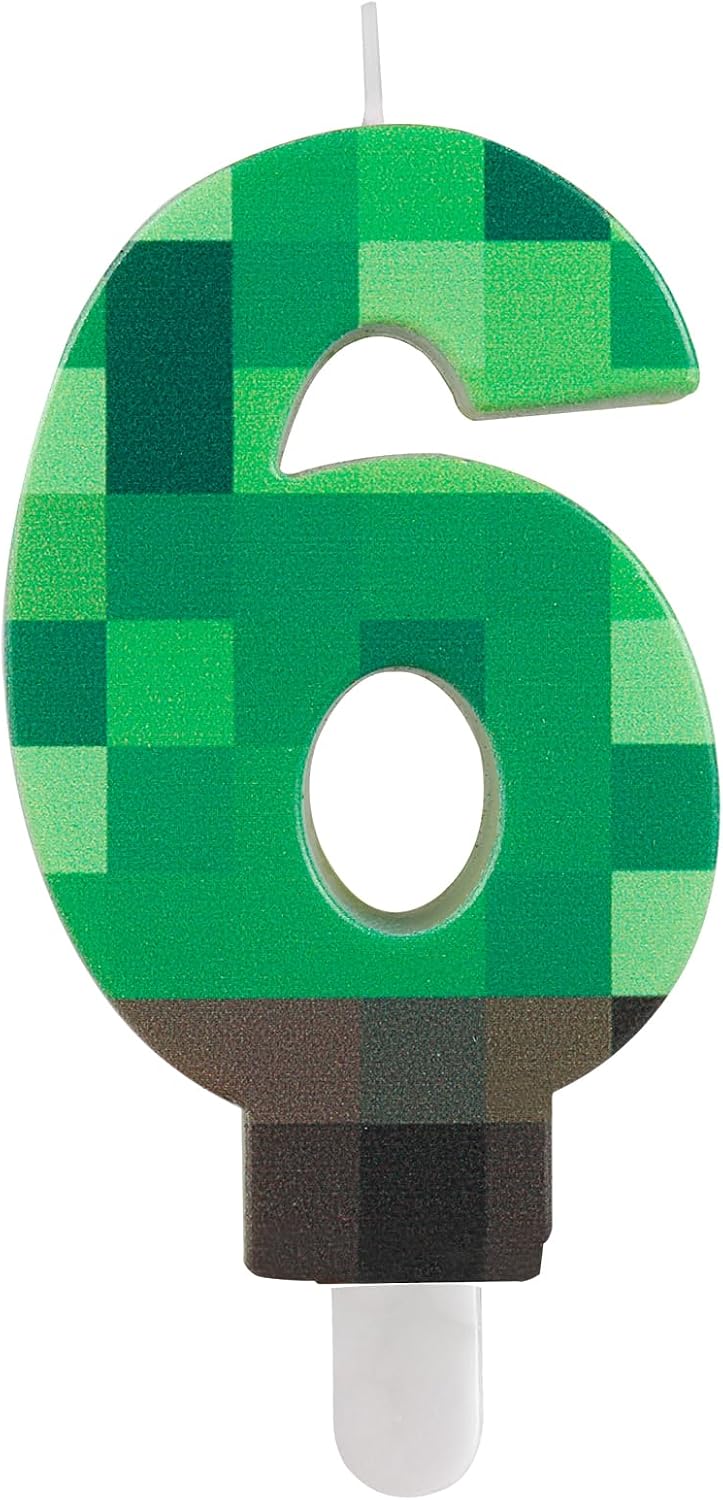Thumbnail 6 de Yiran Numbe 10th Birthday Candles: Green Video Game Themed Number 10 Candle