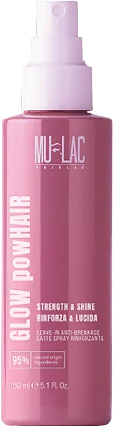Detalle de MULAC Glow Powhair Latte Spray Rinforzante Leave-in Anti-Breakage a pH acido, senza risciacquo (150 ml)