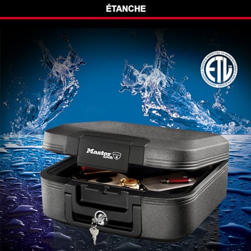 Detalle de Master Lock Tresor Feuerfest und Wasserdicht – 7,8 L, Dreifacher Schutz (Flug, Feuer, Flut)