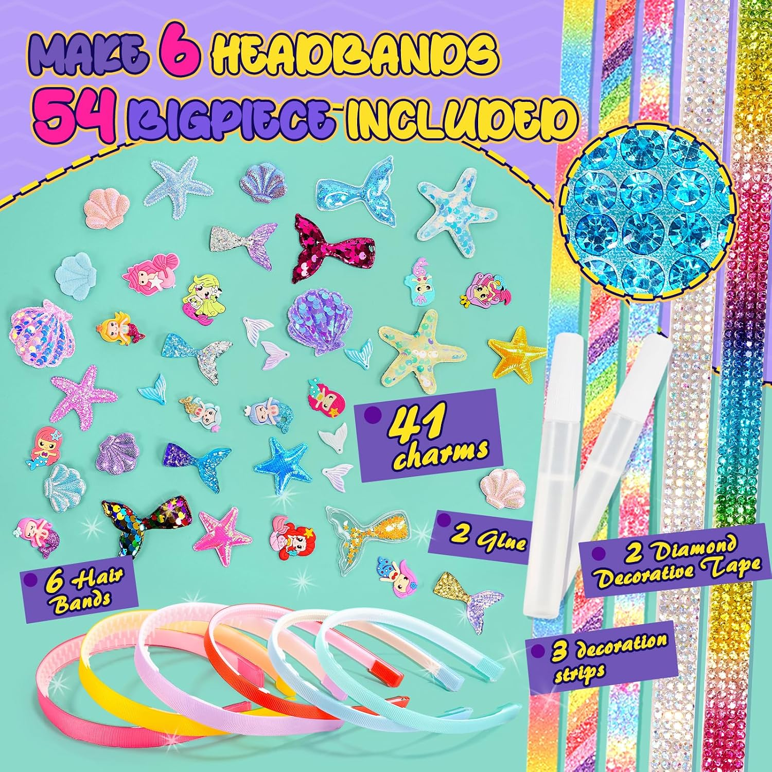 Detalle 2 de HappyKidsClub Giochi Kit di 54 pezzi per bambine 4-10 anni 🎀