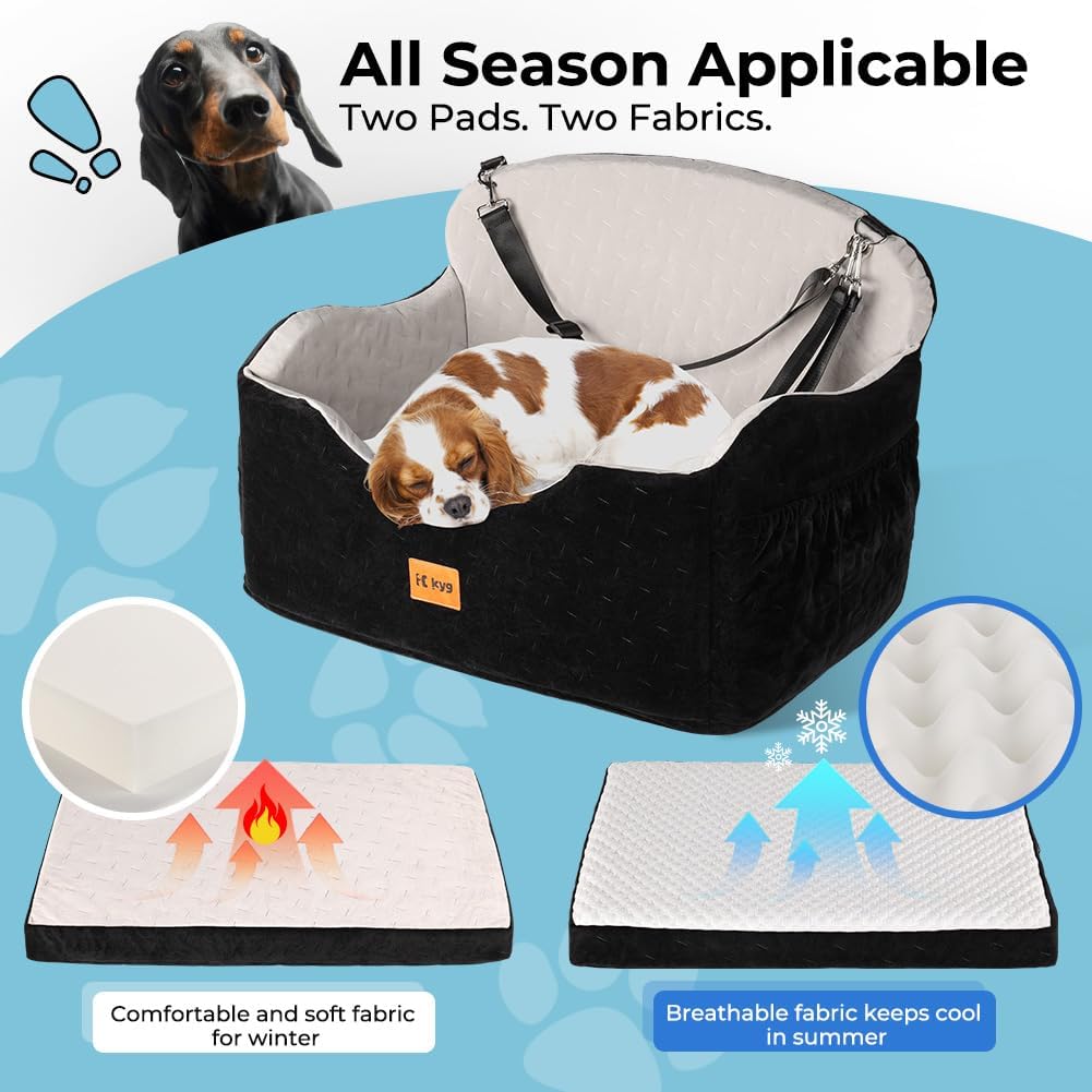 Detalle de KYG Dog Car Seat for Back Seat – 2-in-1 Booster Pad & Washable, for Medium to Large Dogs