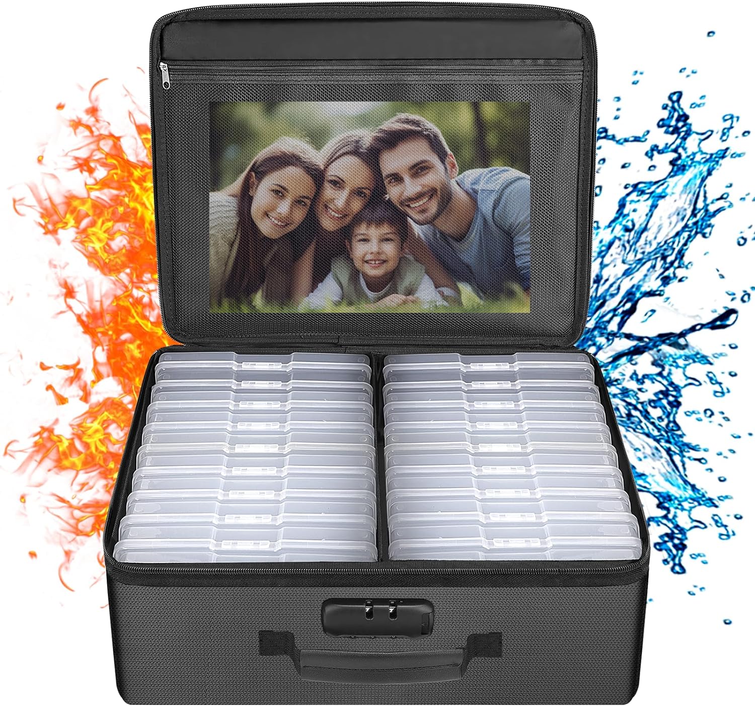 ENGPOW Photo Storage Box 18-slot, fireproof organizer
