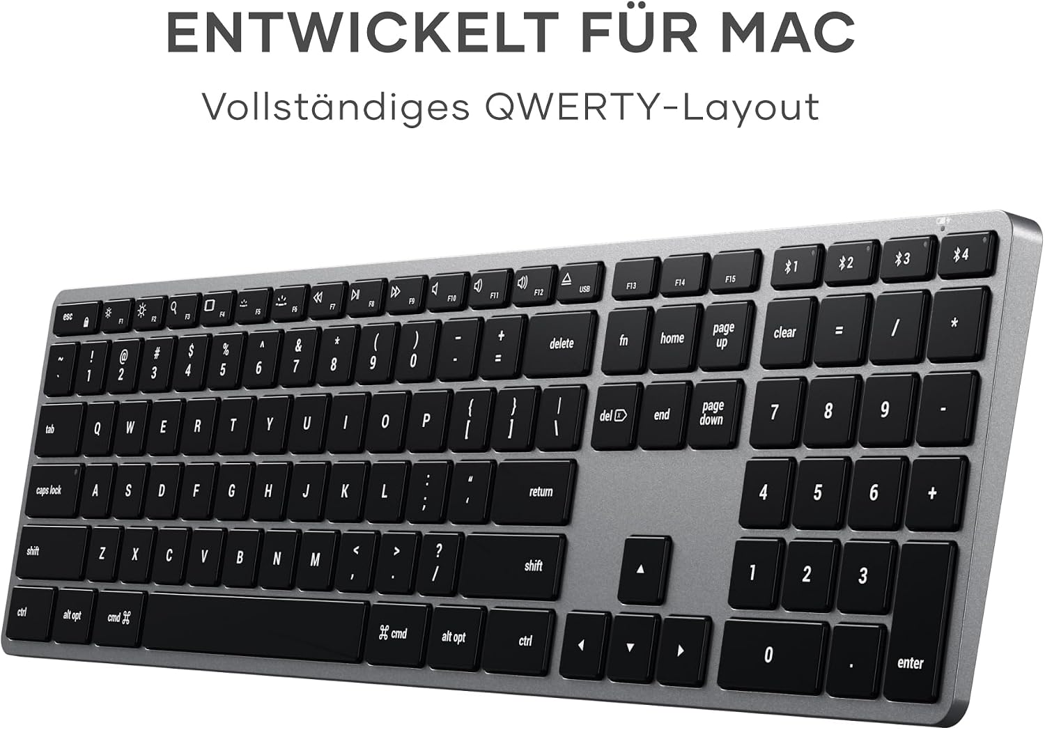 Detalle 2 de SATECHI Slim X3 Bluetooth Tastatur 4 Geräte ⌨